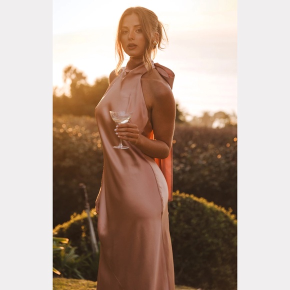 Show Me Your MuMu Lisa Maxi Dress Rose Gold M - Picture 6 of 6